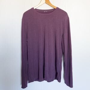 Kit and Ace Heather Crewneck Mens Large Long Sleeve Stretch T-Shirt Purple